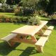 250cm - gedeelde zitting Robuuste Picknicktafel - 8 persoons